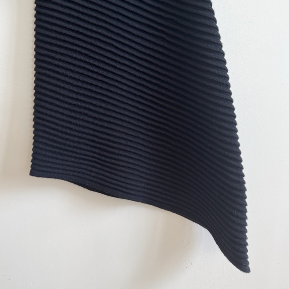 DRAE • Asymmetrical Wool Rib Knit Dress in Black - Picture 6 of 12